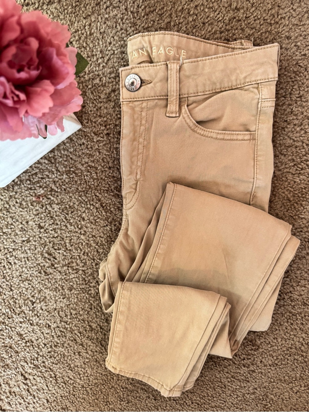 American Eagle Outfitters Women’s Skinny Jeans in Camel Tan